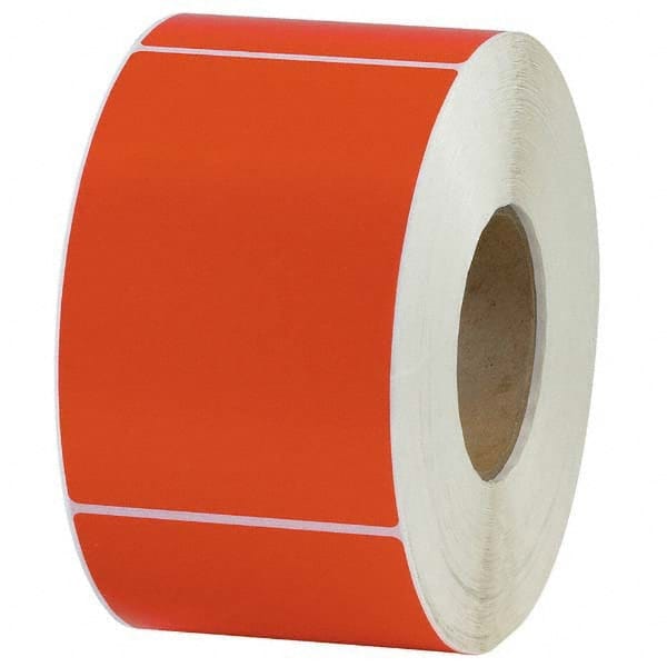 Value Collection - Pack of 4 Rolls, 1,000 Labels per Roll, 4" x 6" Red Topcoated Facestock Thermal Labels - Industrial Tool & Supply