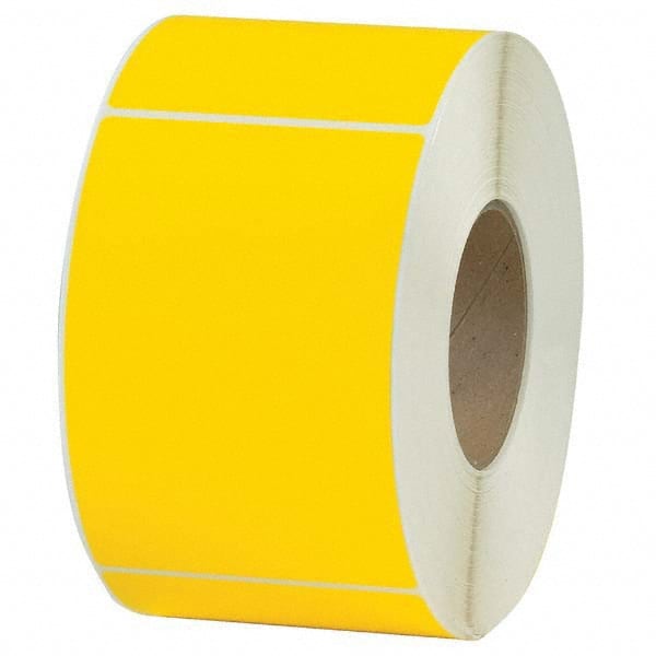 Value Collection - Pack of 4 Rolls, 1,000 Labels per Roll, 4" x 6" Yellow Topcoated Facestock Thermal Labels - Industrial Tool & Supply