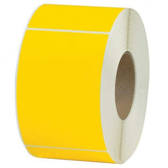 Value Collection - Pack of 4 Rolls, 1,000 Labels per Roll, 4" x 6" Yellow Topcoated Facestock Thermal Labels - Industrial Tool & Supply