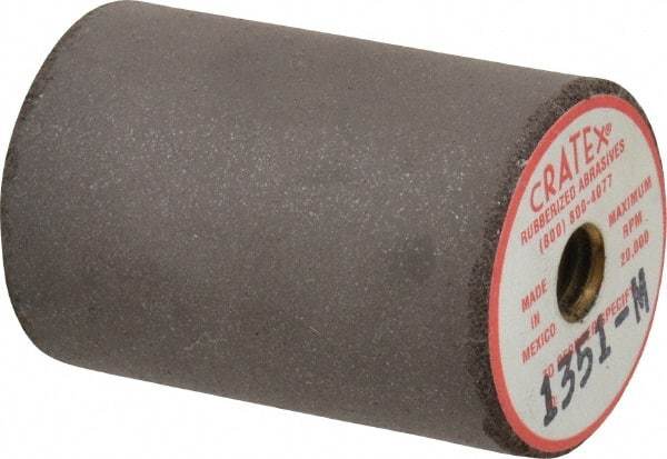 Cratex - 1" Max Diam x 1-1/2" Long, Cylinder, Rubberized Point - Medium Grade, Silicon Carbide, 1/4" Arbor Hole, Unmounted - Industrial Tool & Supply