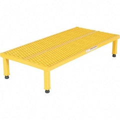Vestil - 9" High x 24" Wide x 48" Deep, Yellow Step Stand - Steel, 500 Lb Capacity - Industrial Tool & Supply