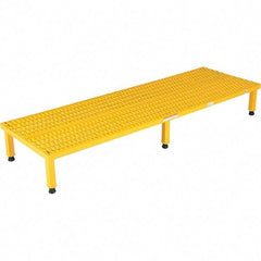 Vestil - 9" High x 24" Wide x 72" Deep, Yellow Step Stand - Steel, 500 Lb Capacity - Industrial Tool & Supply