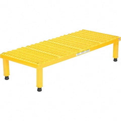 Vestil - 9" High x 19" Wide x 48" Deep, Yellow Step Stand - Steel, 500 Lb Capacity - Industrial Tool & Supply