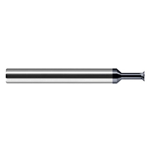 Chamfer Cutters - 0.1650″ Head Diameter × 0.0290″ LOC × 0.3120″ (5/16″) Neck Length × 45° per side Carbide Back Chamfer Cutter, 5 Flutes, AlTiN Coated - Exact Industrial Supply