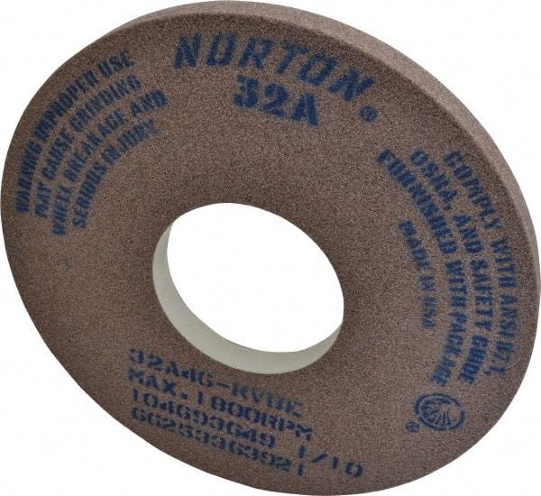 Norton - 14" Diam x 5" Hole x 1" Thick, K Hardness, 46 Grit Surface Grinding Wheel - Aluminum Oxide, Type 1, Coarse Grade, 1,800 Max RPM, Vitrified Bond, No Recess - Industrial Tool & Supply