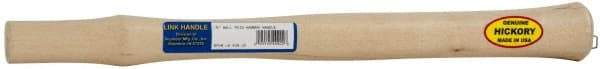 Made in USA - 18" Long Replacement Handle for Ball Pein, Machinist & Riveting Hammers - 1-3/16" Eye Length x 11/16" Eye Width, Hickory, Material Grade Type A - Industrial Tool & Supply