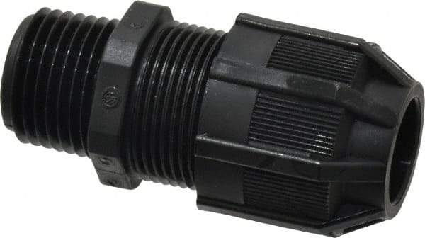 Thomas & Betts - 0.31 to 0.56" Cable Capacity, Liquidtight, Straight Strain Relief Cord Grip - 1/2 NPT Thread, 2-1/8" Long, Nylon - Industrial Tool & Supply