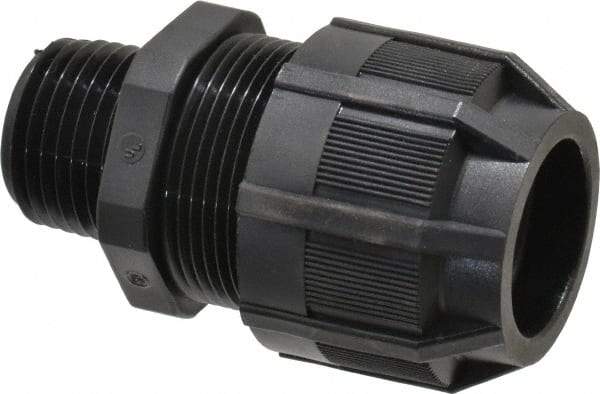 Thomas & Betts - 1/2 to 3/4" Cable Capacity, Liquidtight, Straight Strain Relief Cord Grip - 1/2 NPT Thread, 2-5/32" Long, Nylon - Industrial Tool & Supply