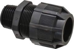 Thomas & Betts - 1/2 to 3/4" Cable Capacity, Liquidtight, Straight Strain Relief Cord Grip - 1/2 NPT Thread, 2-5/32" Long, Nylon - Industrial Tool & Supply
