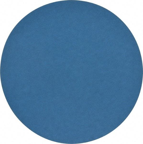 Norton - 10" Diam, 80 Grit Zirconia Alumina Adhesive PSA Disc - Coarse Grade, Blue, Y Weighted Backing, Flexible - Industrial Tool & Supply