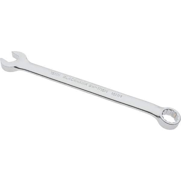 Blackhawk by Proto - 16mm 12 Point Offset Combination Wrench - 15° Offset Angle, 8" OAL, Steel, Satin Finish - Industrial Tool & Supply