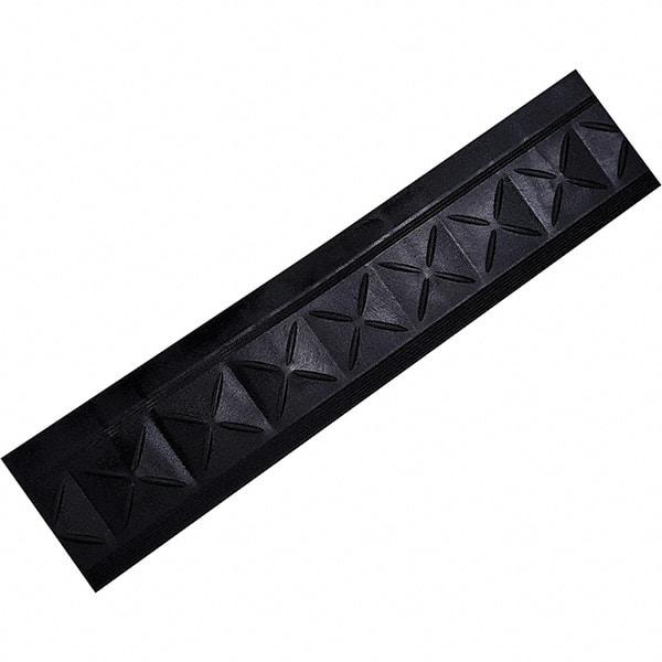 Ergo Advantage - 18" Long x 4" Wide x 1" Thick, Anti-Fatigue Modular Matting Anti-Fatigue Flooring - Female, 1 Interlocking Side, Black, For Dry Areas - Industrial Tool & Supply