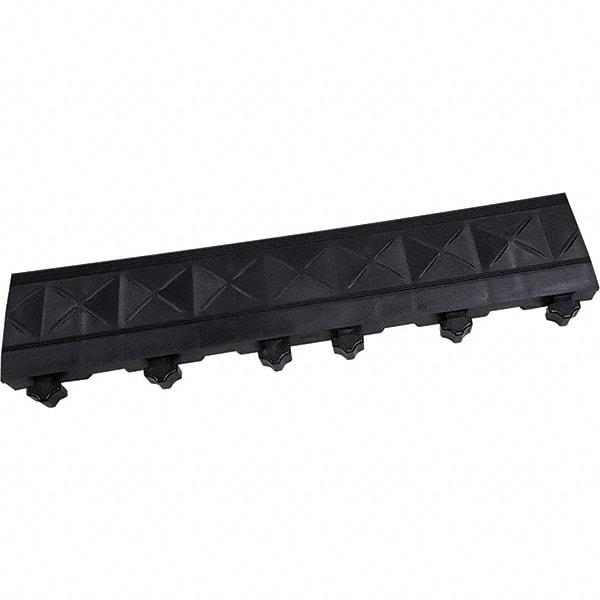 Ergo Advantage - 18" Long x 4" Wide x 1" Thick, Anti-Fatigue Modular Matting Anti-Fatigue Flooring - Male, 1 Interlocking Side, Black, For Dry Areas - Industrial Tool & Supply