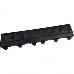 Ergo Advantage - 18" Long x 4" Wide x 1" Thick, Anti-Fatigue Modular Matting Anti-Fatigue Flooring - Male, 1 Interlocking Side, Black, For Dry Areas - Industrial Tool & Supply