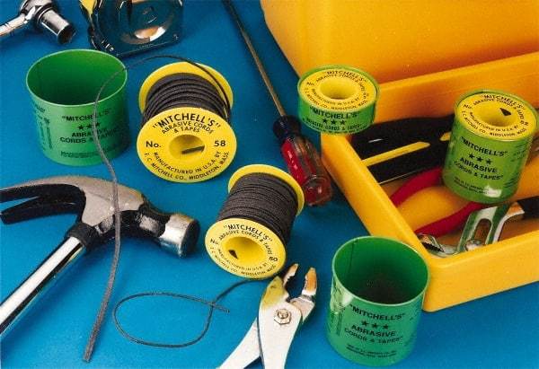 Made in USA - 1/4" Wide, 150 Grit Silicon Carbide Abrasive Tape - 50' Long, Very Fine Grade - Industrial Tool & Supply