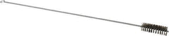 Schaefer Brush - 3" Long x 1" Diam Stainless Steel Long Handle Wire Tube Brush - Single Spiral, 27" OAL, 0.007" Wire Diam, 3/8" Shank Diam - Industrial Tool & Supply