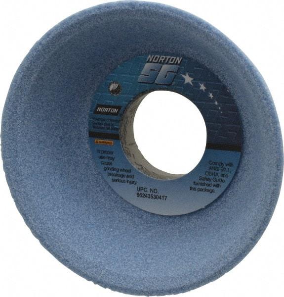 Norton - 4" Diam, 1-1/4" Hole Size, 1-1/2" Overall Thickness, 60 Grit, Type 11 Tool & Cutter Grinding Wheel - Medium Grade, Ceramic, L Hardness, Vitrified Bond, 5,730 RPM - Industrial Tool & Supply