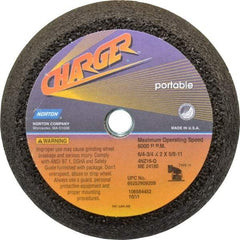 Norton - 6" Diam, 2" Overall Thickness, 16 Grit, Type 11 Tool & Cutter Grinding Wheel - Very Coarse Grade, Zirconia Alumina, Q Hardness, 6,000 RPM - Industrial Tool & Supply
