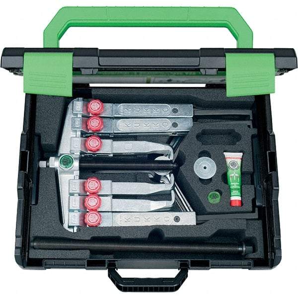 KUKKO - 18 Piece, 1-1/2 to 7-7/8" Spread, Multi-Purpose Puller Set - 2 Bolts, 6 Jaws, 23-5/8" Reach - Industrial Tool & Supply