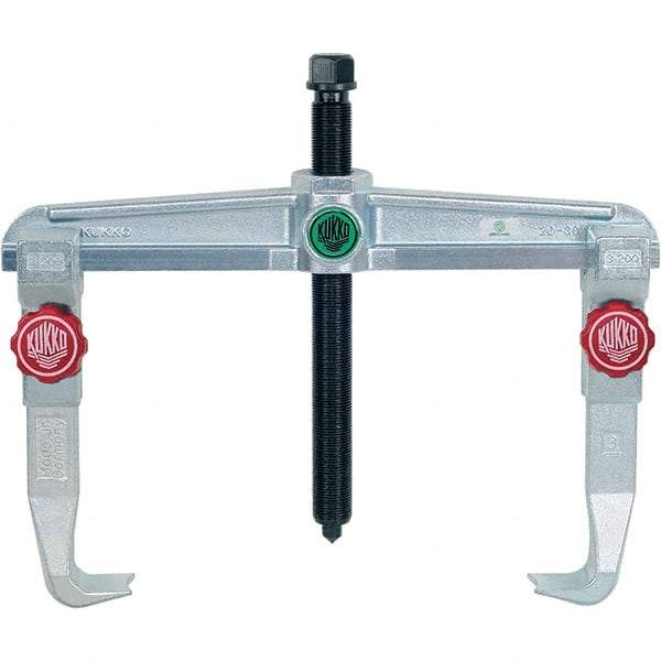 KUKKO - 2 Jaw, 1-1/2" to 13-3/4" Spread, 9 Ton Capacity, Reversible Puller - 7-7/8" Reach, For Bearings, Gears, Discs, Bushings, Seals - Industrial Tool & Supply