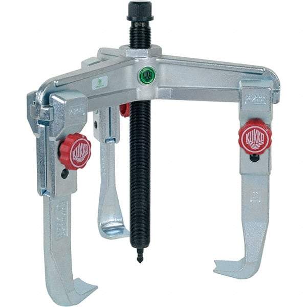 KUKKO - 3 Jaw, 1-1/2" to 13-3/4" Spread, 11 Ton Capacity, Reversible Puller - 7-7/8" Reach, For Bearings, Gears, Discs, Bushings, Seals - Industrial Tool & Supply