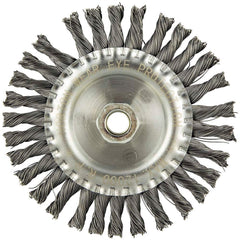 Norton - 6" OD, 5/8-11 Arbor Hole, Knotted Carbon Wheel Brush - Industrial Tool & Supply