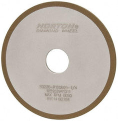 Norton - 6" Diam x 1-1/4" Hole x 1/4" Thick, 220 Grit Surface Grinding Wheel - Diamond, Type 1A1, Very Fine Grade, Resinoid Bond - Industrial Tool & Supply