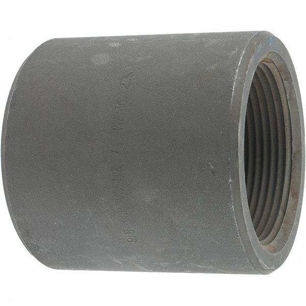 Made in USA - Size 2-1/2", Class 3,000, Forged Carbon Steel Black Pipe Coupling - 3,000 psi, Threaded End Connection - Industrial Tool & Supply