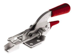 De-Sta-Co - 720 Lb Capacity, Horizontal, U Hook, Flanged Base, Stainless Steel Pull Action Latch Clamp - 1-3/4" Drawing Movement, 6.07" OAL, Threaded U Hook, Straight Handle - Industrial Tool & Supply