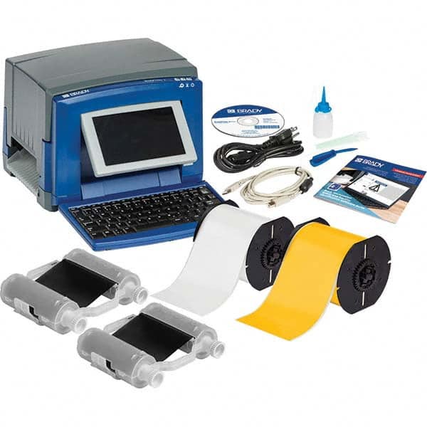 Brady - Electronic Label Makers Type: Desktop Label Printer Accessories: Cleaning Kit; Cutter Cleaning Tool; Documentation Holder; Drivers CD; Network Card; Power Cord; Quick Start Guide; Stylus; USB Cable - Industrial Tool & Supply