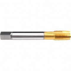 Emuge - 1/4-19 G(BSP) TiN Finish Cobalt 3 Flute British Standard Pipe Tap - Industrial Tool & Supply