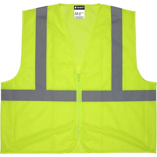 MCR Safety - Size L Lime Mesh General Purpose High Visibility Vest - Industrial Tool & Supply