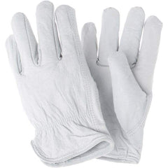 MCR Safety - Size M Leather Abrasion & Puncture Protection Work Gloves - Industrial Tool & Supply