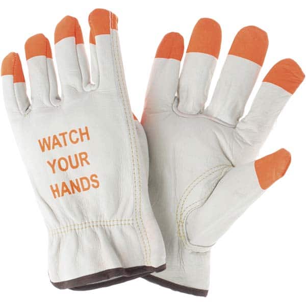 MCR Safety - Size L Leather Abrasion Protection Work Gloves - Industrial Tool & Supply