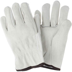 MCR Safety - Size L Leather Abrasion Protection Work Gloves - Industrial Tool & Supply