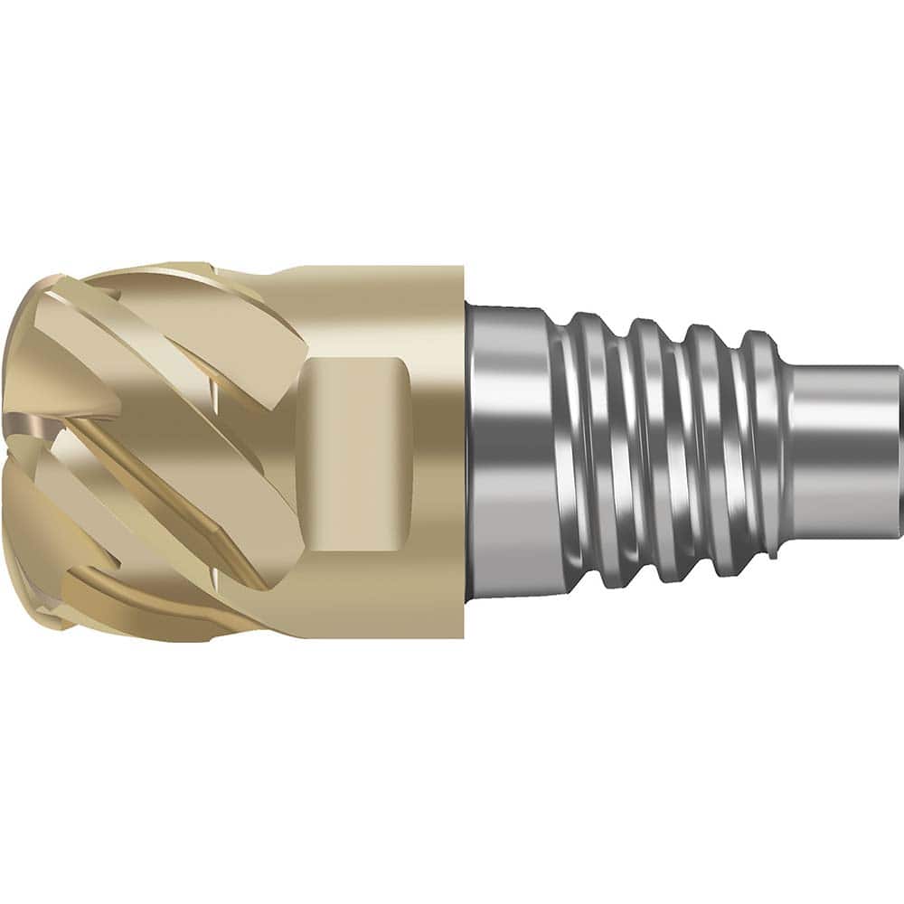 Corner Radius & Corner Chamfer End Mill Heads; Mill Diameter (Inch): 3/4; Mill Diameter (Decimal Inch): 0.7500; Length of Cut (Inch): 0.8390; Connection Type: E20; Overall Length (Inch): 1.6060; Flute Type: Spiral; Material Grade: WJ30RD; Helix Angle: 50;