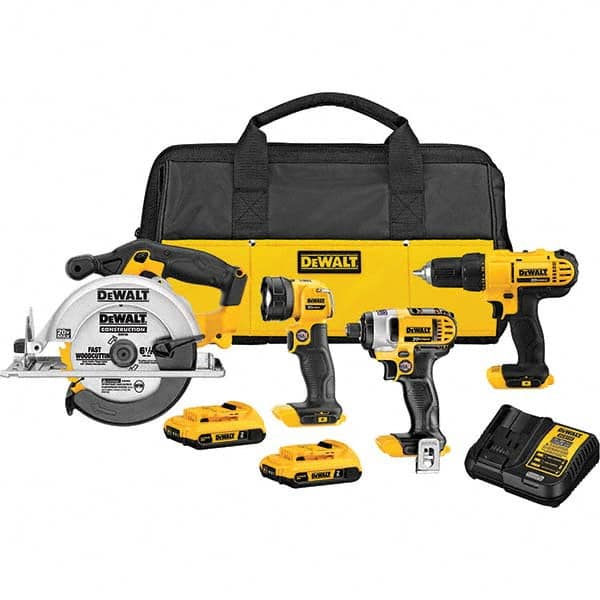 DeWALT - Cordless Tool Combination Kits Voltage: 20 Tools: 1/2" Drill/Driver; 6-1/2" Circular Saw; LED Worklight - Industrial Tool & Supply