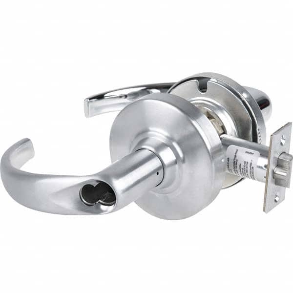 Schlage - Storeroom Lever Lockset for 1-5/8 to 2-1/8" Doors - Industrial Tool & Supply