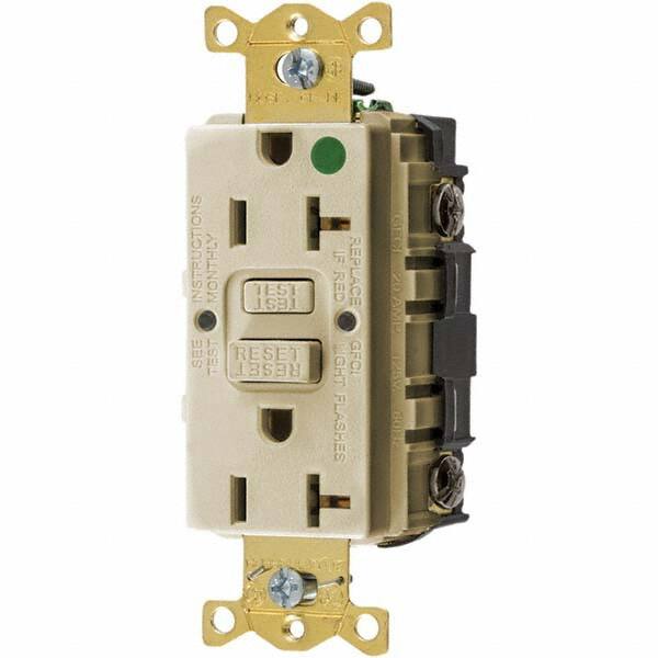 Bryant Electric - GFCI Receptacles Grade: Hospital Color: Ivory - Industrial Tool & Supply