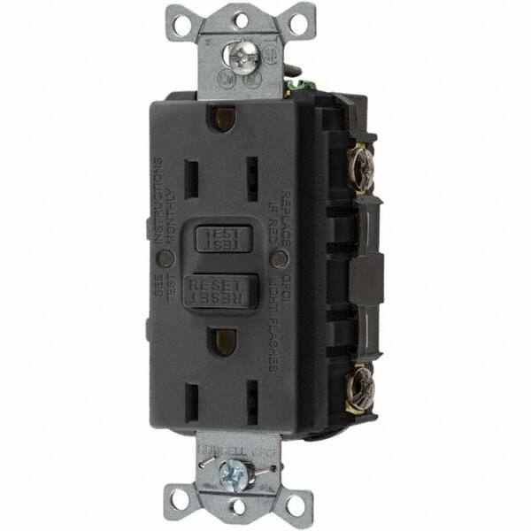 Bryant Electric - GFCI Receptacles Grade: Commercial Color: Black - Industrial Tool & Supply