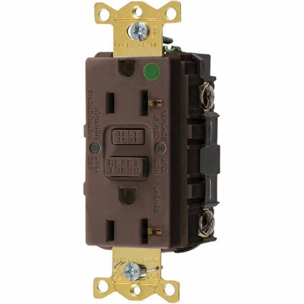 Bryant Electric - GFCI Receptacles Grade: Hospital Color: Brown - Industrial Tool & Supply