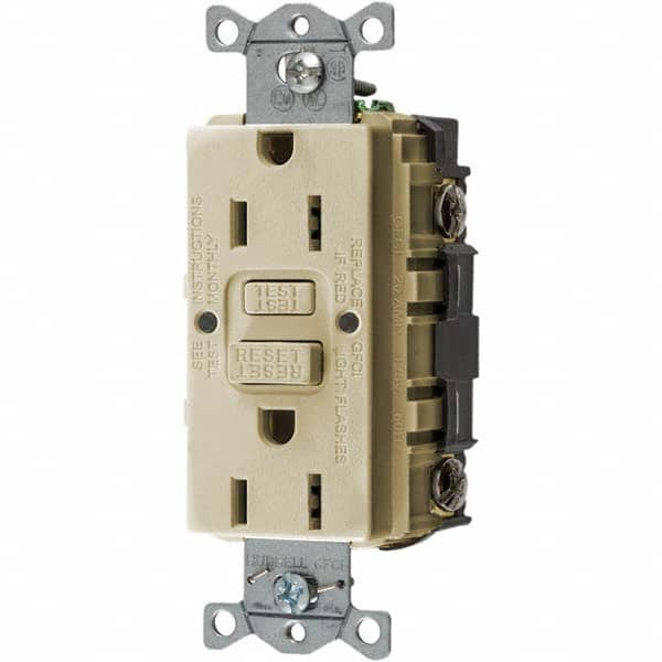 Bryant Electric - GFCI Receptacles Grade: Commercial Color: Ivory - Industrial Tool & Supply