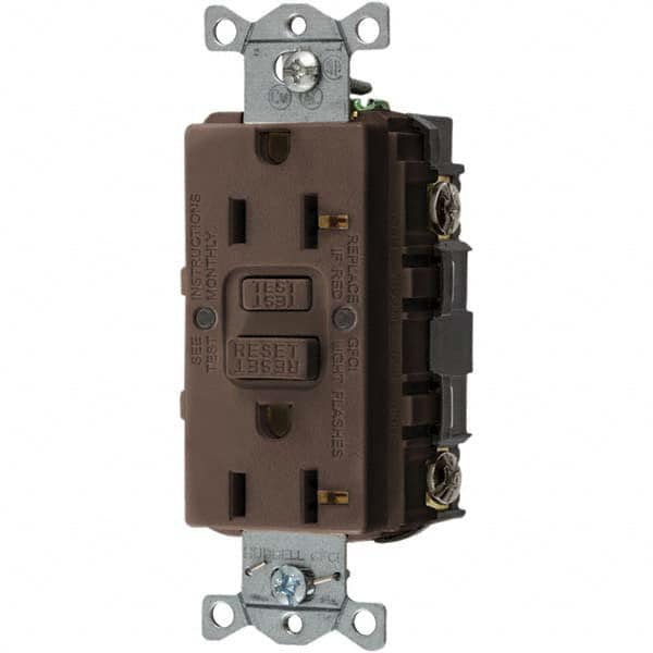 Bryant Electric - GFCI Receptacles Grade: Commercial Color: Brown - Industrial Tool & Supply