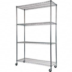 ALERA - 2,400 Lb Capacity 4 Shelf Wire Shelving - Starter Unit - Industrial Tool & Supply