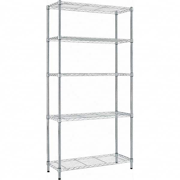 ALERA - 1,250 Lb Capacity 5 Shelf Wire Shelving - Starter Unit - Industrial Tool & Supply
