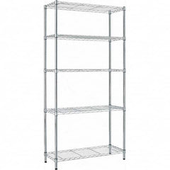 ALERA - 1,250 Lb Capacity 5 Shelf Wire Shelving - Starter Unit - Industrial Tool & Supply