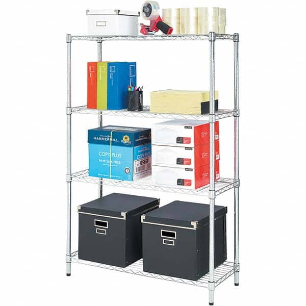 ALERA - 1,000 Lb Capacity 4 Shelf Wire Shelving - Starter Unit - Industrial Tool & Supply