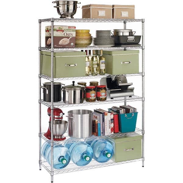 ALERA - 3,600 Lb Capacity 6 Shelf Wire Shelving - Starter Unit - Industrial Tool & Supply