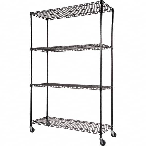 ALERA - 2,400 Lb Capacity 4 Shelf Wire Shelving - Starter Unit - Industrial Tool & Supply