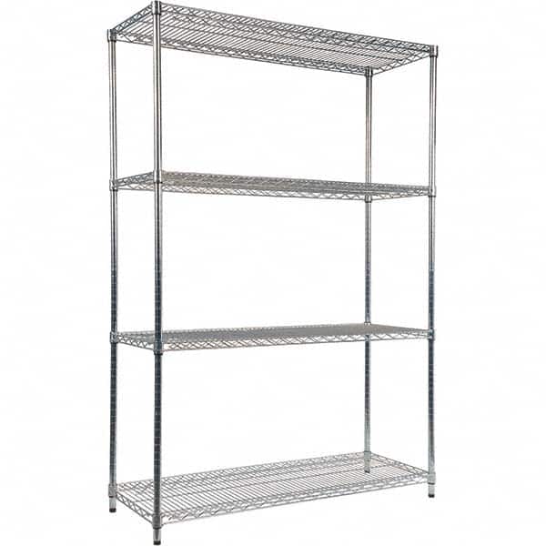 ALERA - 5,000 Lb Capacity 4 Shelf Wire Shelving - Starter Unit - Industrial Tool & Supply